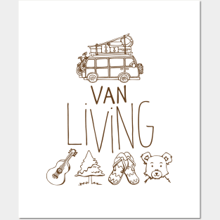 Van Living (brown lines) Van Living (brown lines) Posters and Art